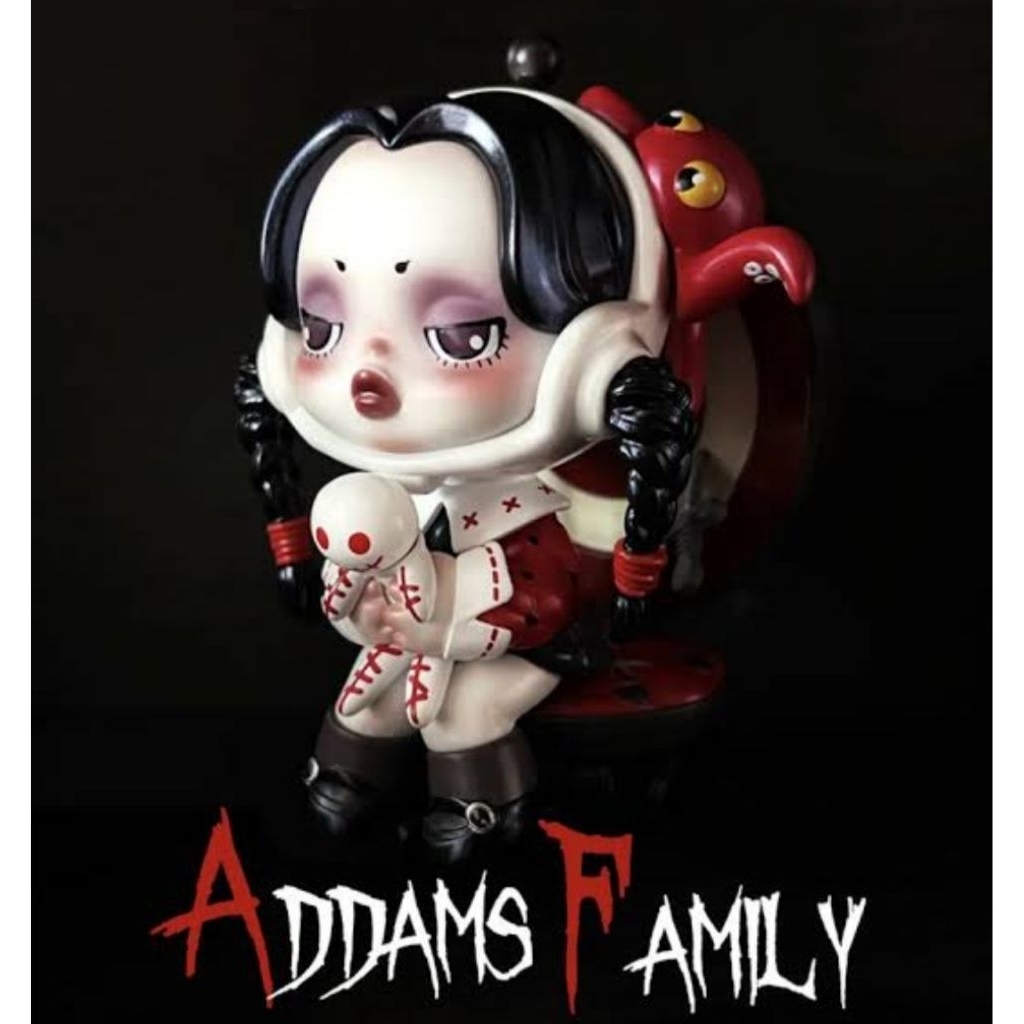 Pop Mart Skullpanda Addams Family Figure Original - Secret Deadpan Wednesday