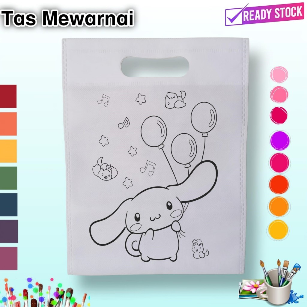 

( Harga PER PCS )Tas Merarnai Model Ukuran Oval 30x40 Tas Ulang Tahun Tas anak berkreasi Mewarnai