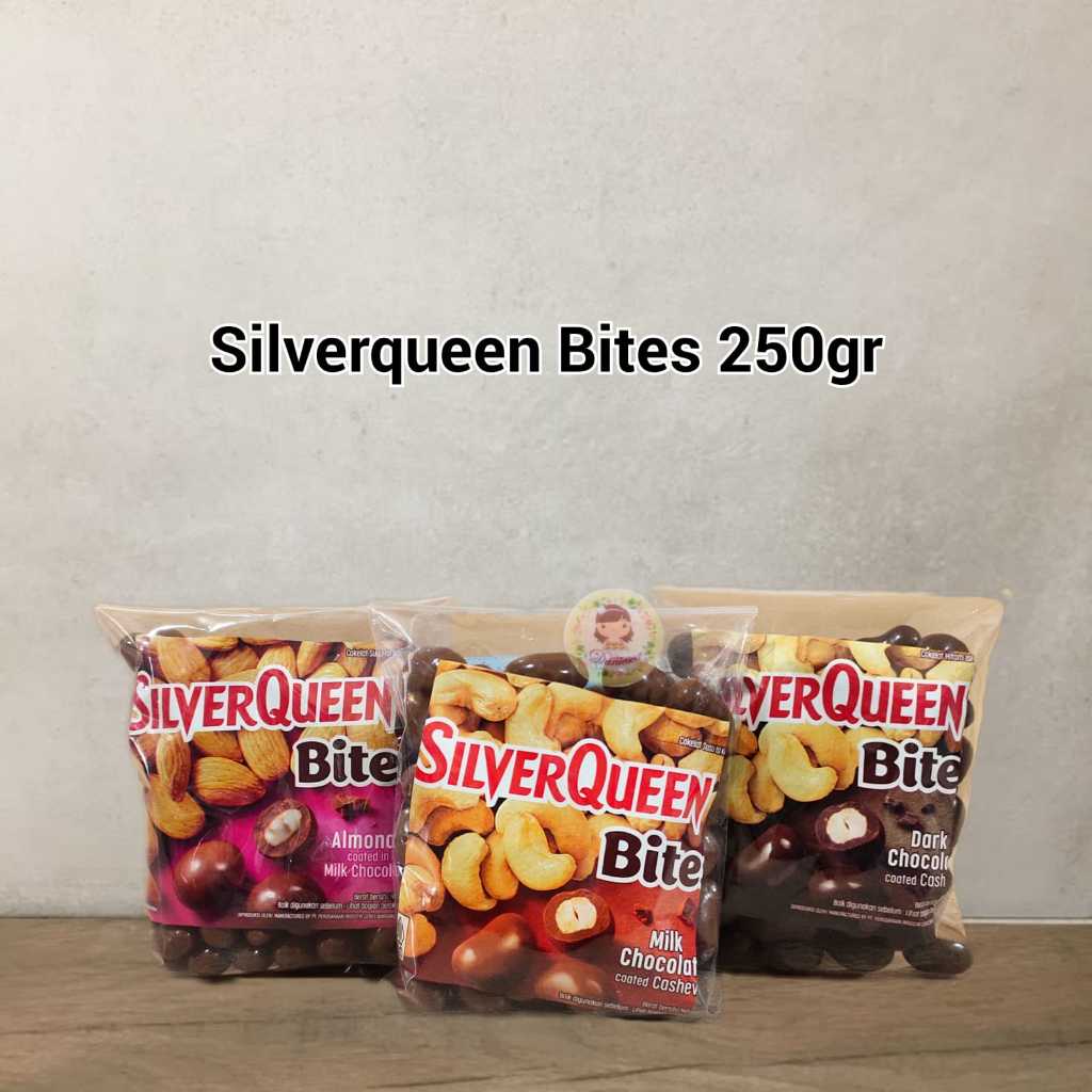 

Silverqueen Bites Almond, Cashew, Dark Cashew, Very Berry, Greentea Matcha 250 gr ( SCP )