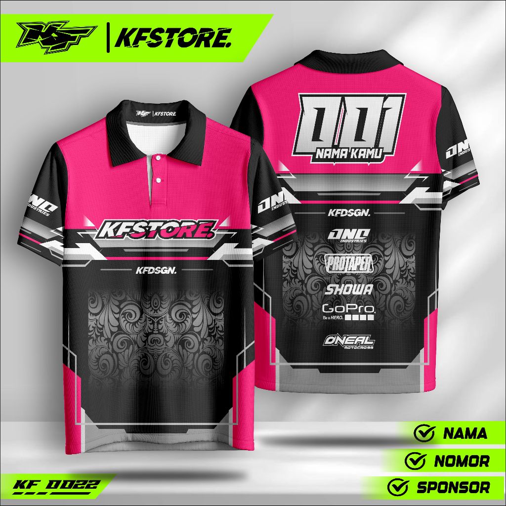Jersey Custom Nama Balap – Fullprint Keren | Bisa Tambah Logo Tim & Warna Bebas