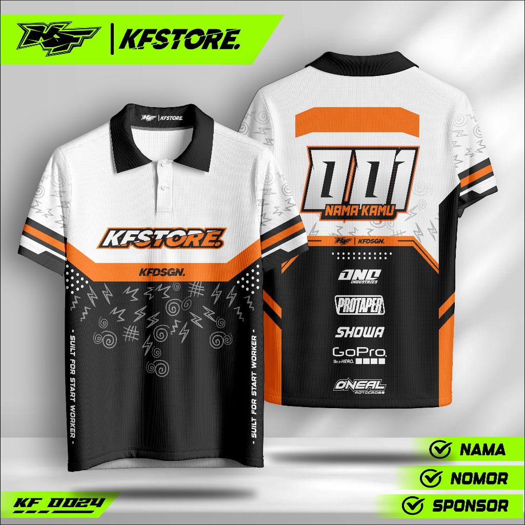 Kaos Jersey Custom Nama – Baju Racing Drag Bike Trail Supermoto | Desain Bebas