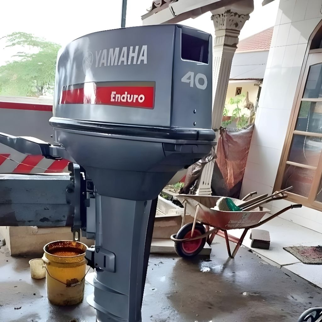 Mesin Tempel Perahu Yamaha 40hp E40JMHS Bekas Short Mesin Tempel Perahu Boat