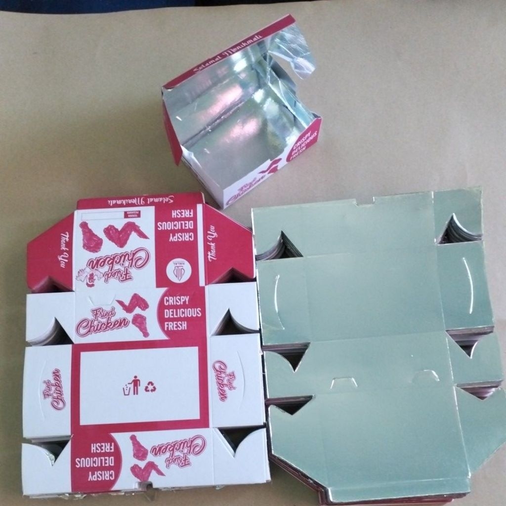 

100pcs Dus Box Fried Chicken Merah Putih / Dus Chicken / Box Nasi Ayam Crispy