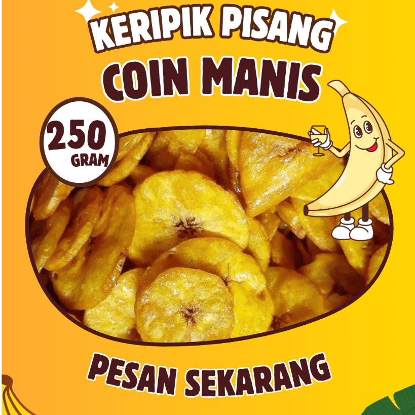 

Keripik Pisang Coin Manis/Pisang koin 250 gram