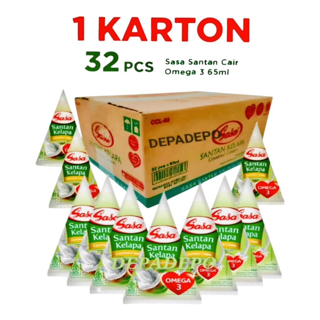 

Sasa Santan 65ml – 1 Dus Isi 32 pcs | Santan Kelapa Cair Instan Siap Pakai Murah Grosir