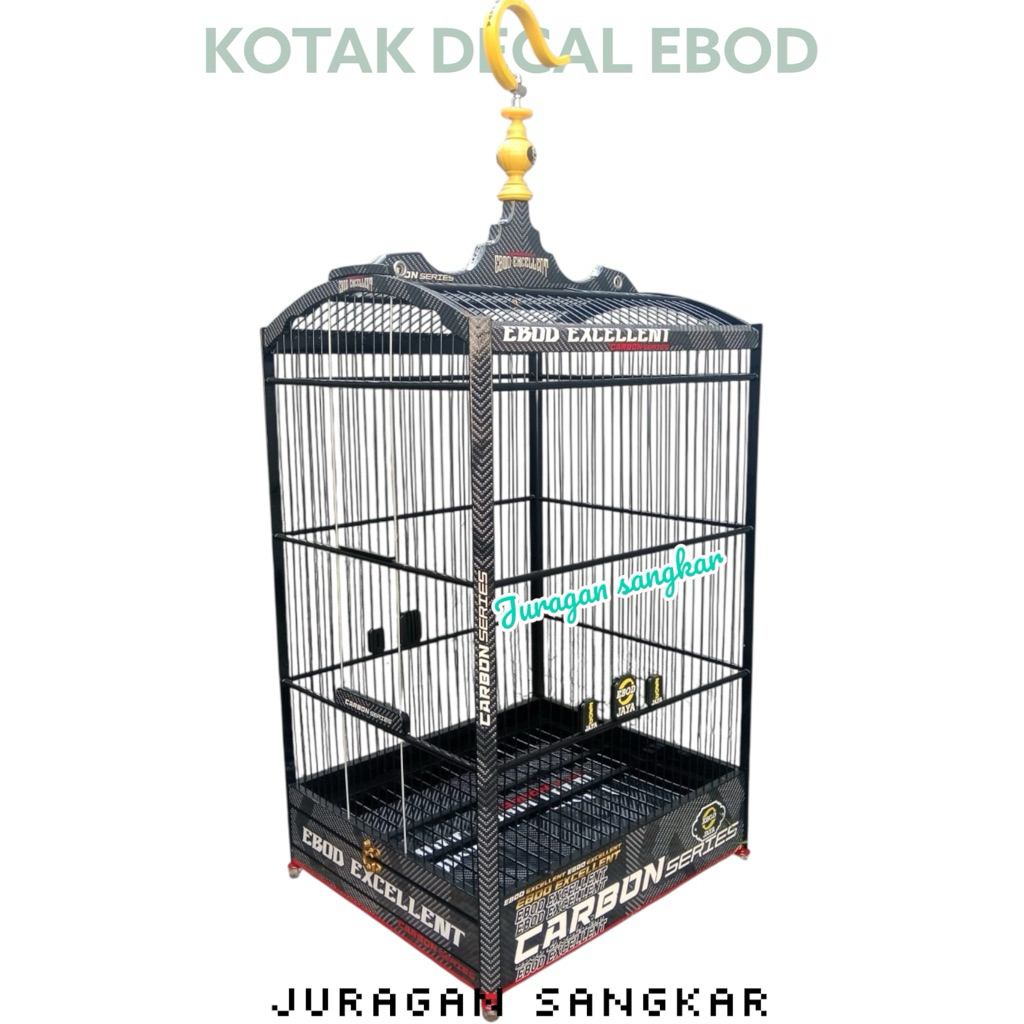SANGKAR KANDANG KOTAK EBOD DECAL JERUJI FIBER