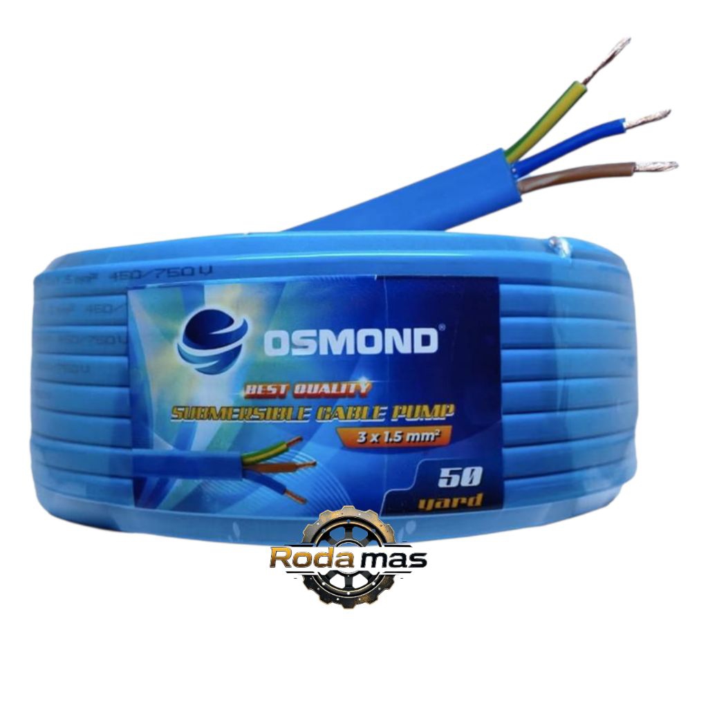 kabel pompa submersible 50 meter kabel gepeng 3 x 1,5mm + kabel pompa satelit + kabel pompa celup