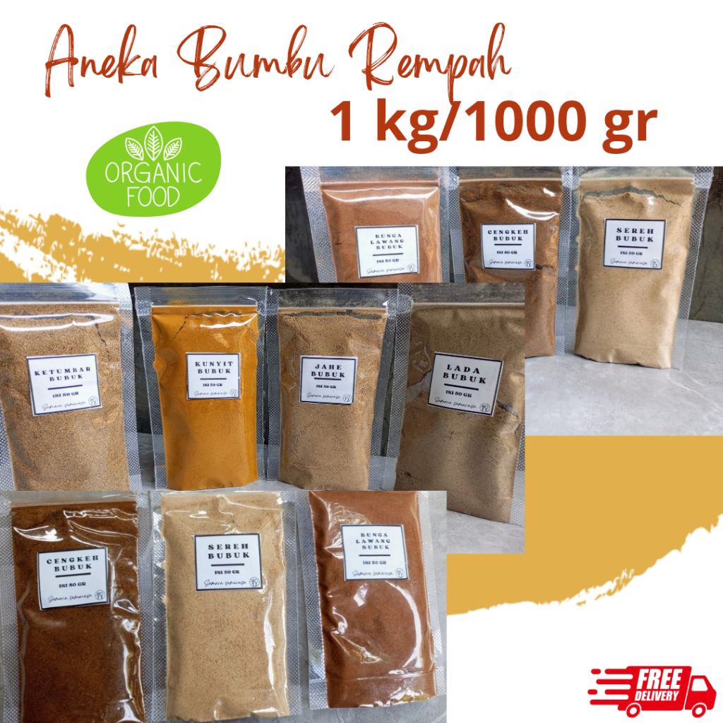 

ANEKA BUMBU REMPAH BUBUK KILOAN ATAU UKURAN 1 KG 1000 GRAM SAMARA SAMARASA