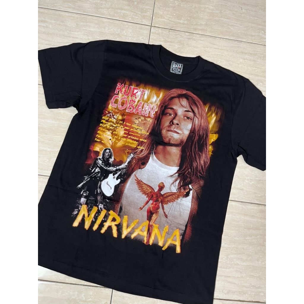 KAOS BAND BOOTLEG FANMADE BARU TAG THE ROXX THE MAXX DISCHARGE ALL OVER PRINT KURT COBAIN