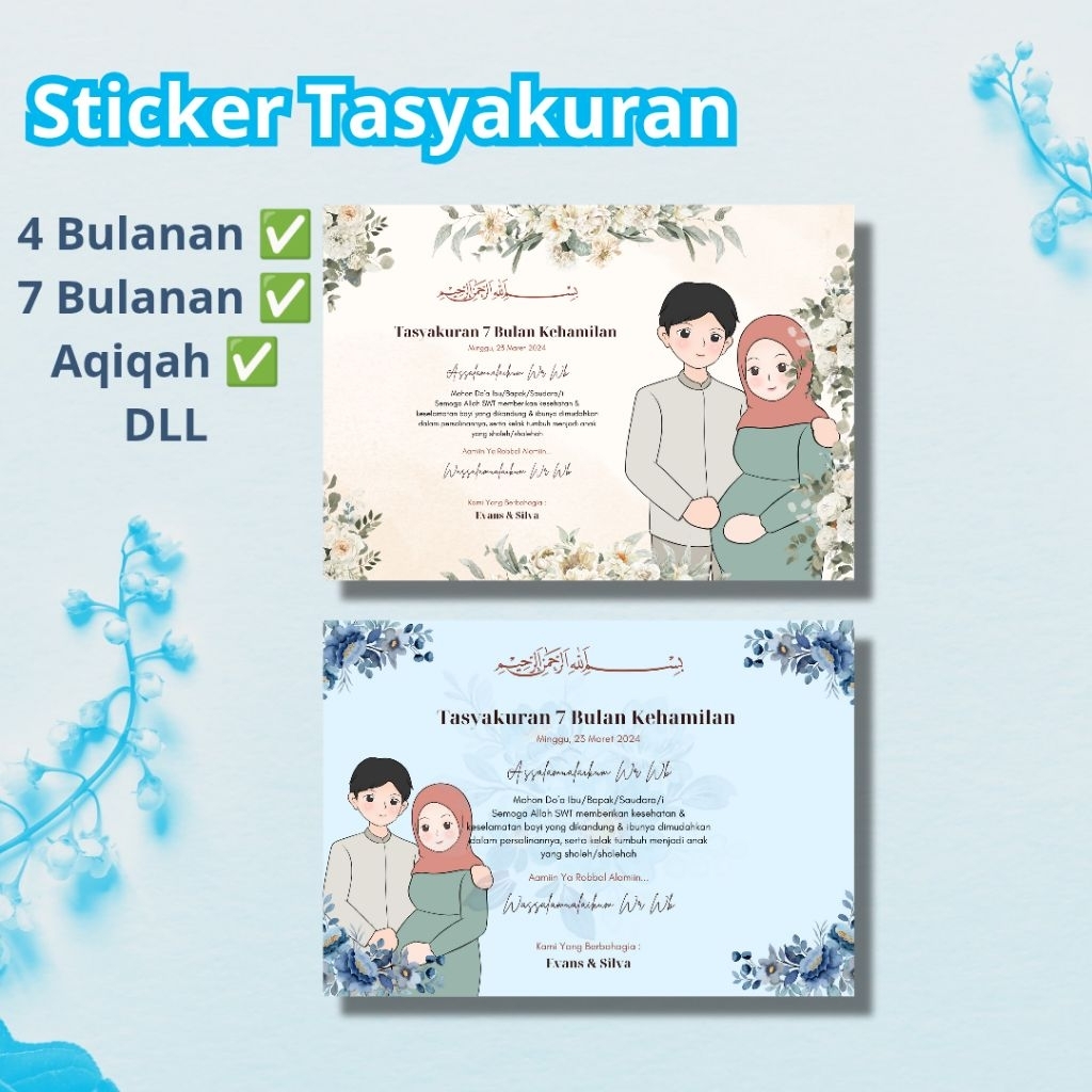 Sticker Tasyakuran/sticker tasyakuran 4 bulanan/stiker tasyakuran 7 bulanan/ undangan tasyakuran / s