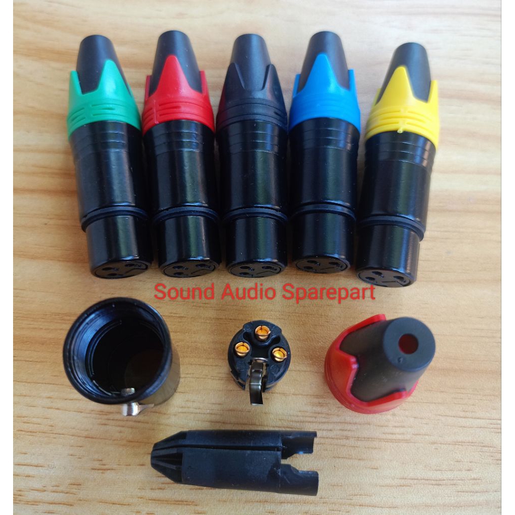 Soket Canon XLR Black Gold / Jack Canon XLR Female / Jack Mic Canon XLR female Black Gold