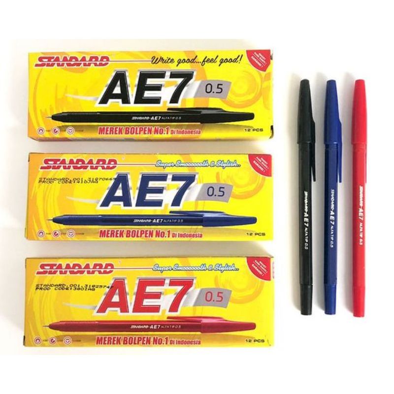 

[3 PCS] Pulpen Standard AE7 / Bolpoin Standart AE7 / Paket Bolpoin Standart Isi 3PCS