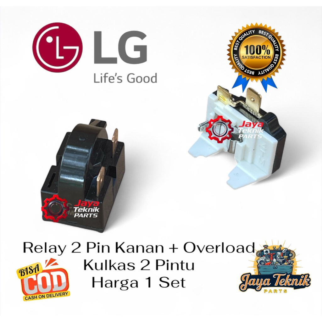 Set Relay Pin 2 Kanan Kulkas LG 2 Pintu Ptc Relay + Overload Kulkas LG