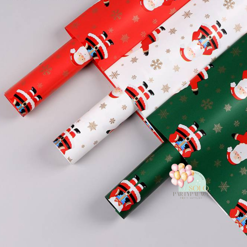 

ECER WRAPPING CHRISTMAS MERRY CHRISTMAS SANTA CLAUS TRAIN NATAL KERTAS KADO NATAL GIFT XMAS NEW YEAR CRAFT KERTAS PEMBUNGKUS HADIAH