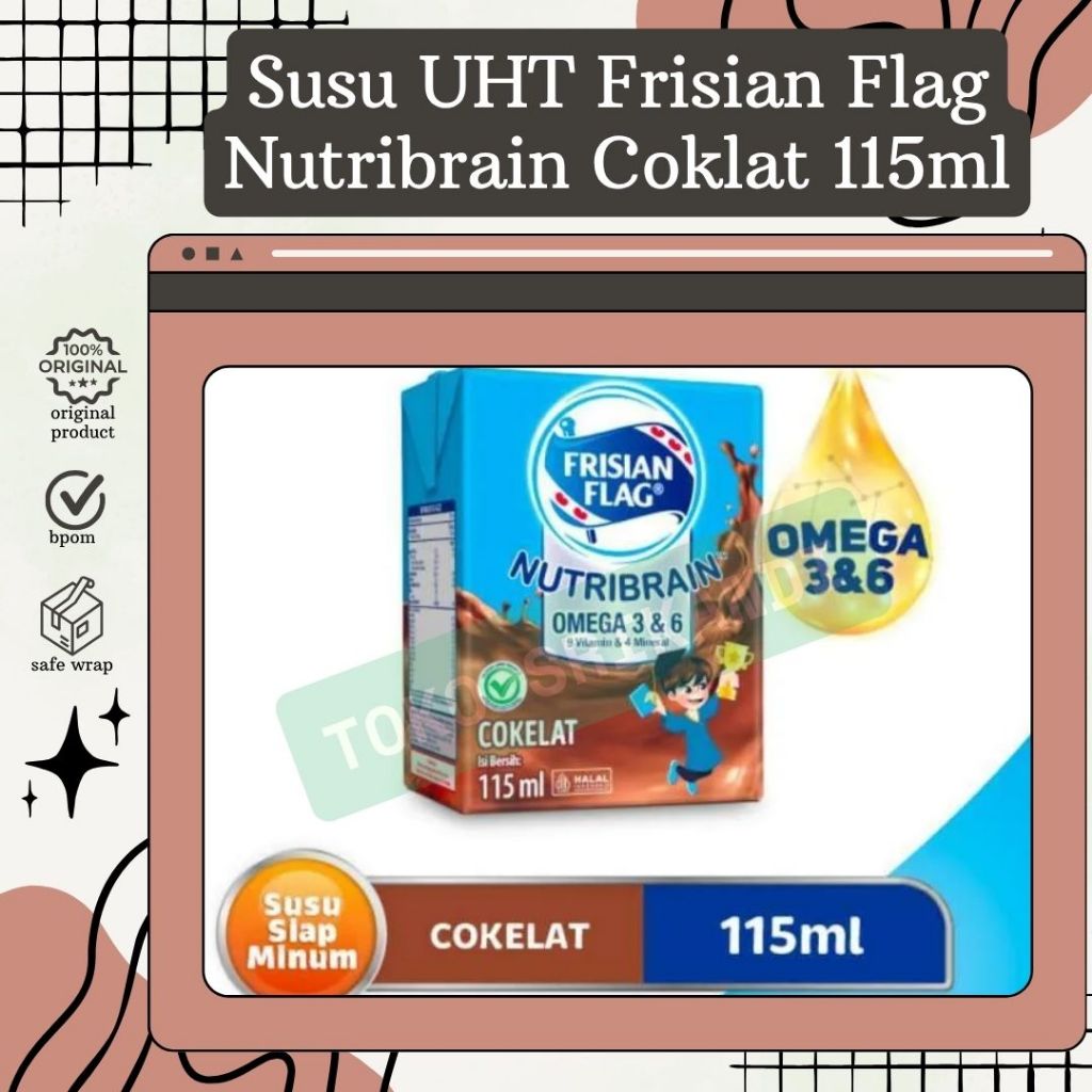 

Frisian Flag Nutribrain Susu UHT 115ml / Susu UHT Frisian Flag Nutribrain Coklat 115ml
