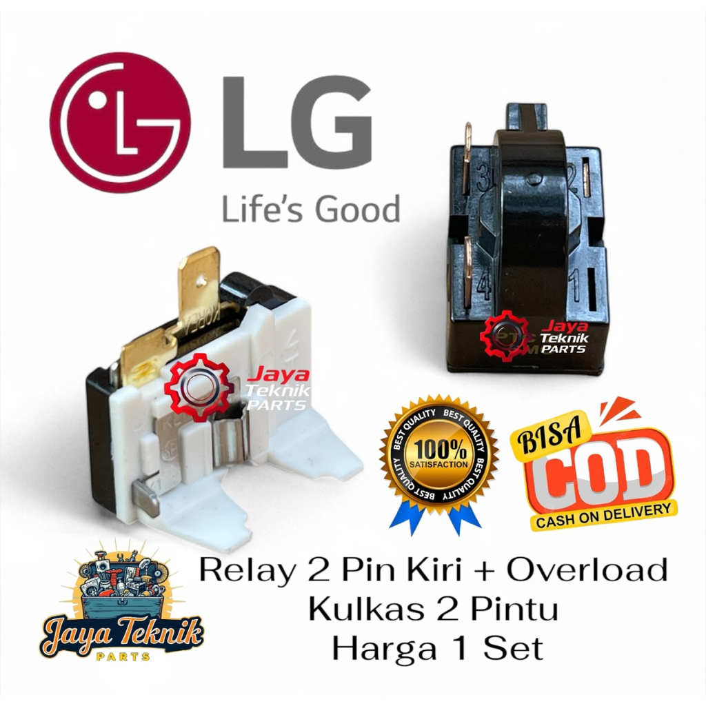 Set Relay Pin 2 Kiri Kulkas LG 2 Pintu Ptc Relay + Overload Kulkas LG