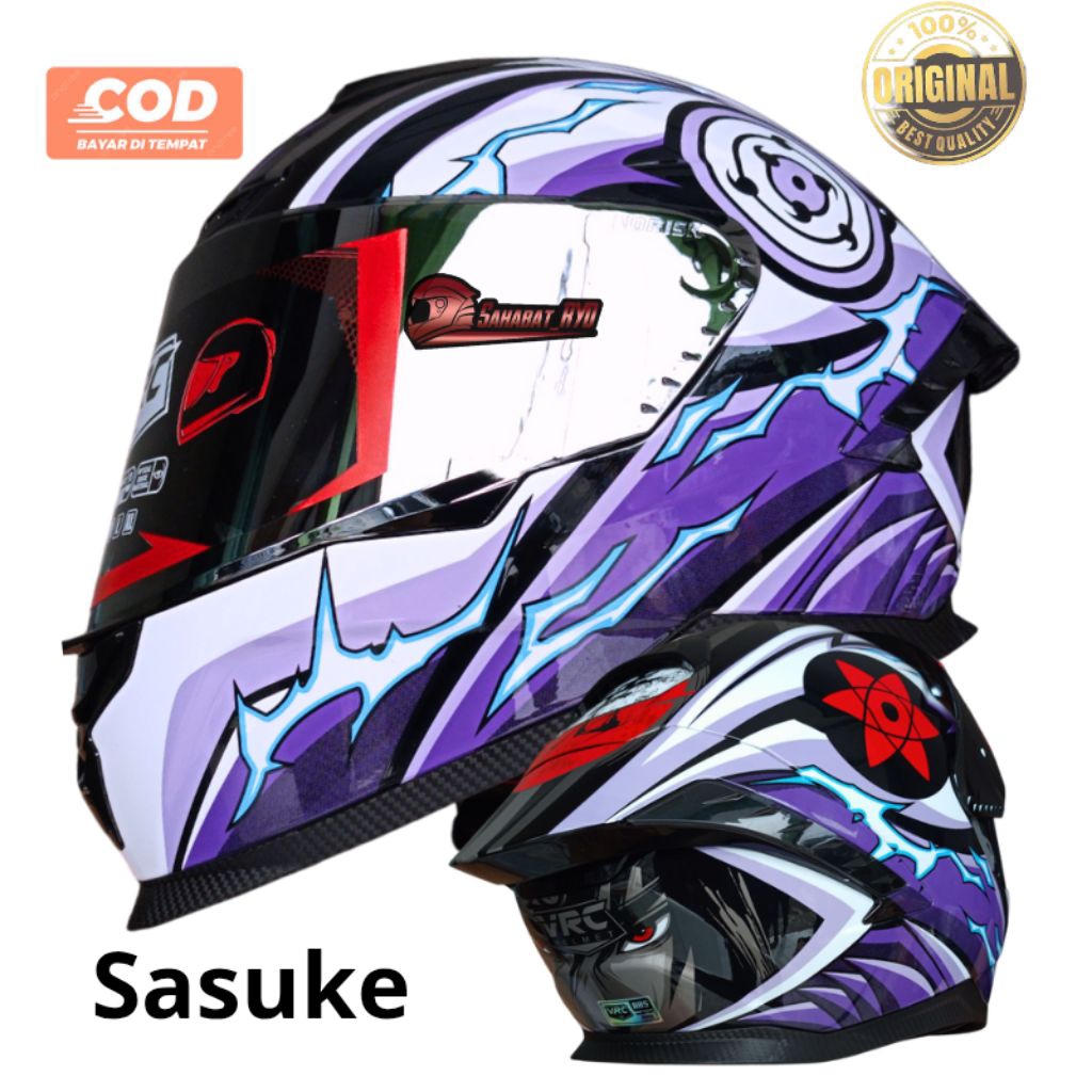 Helm full face motif carbon Original PAKET GANTENG