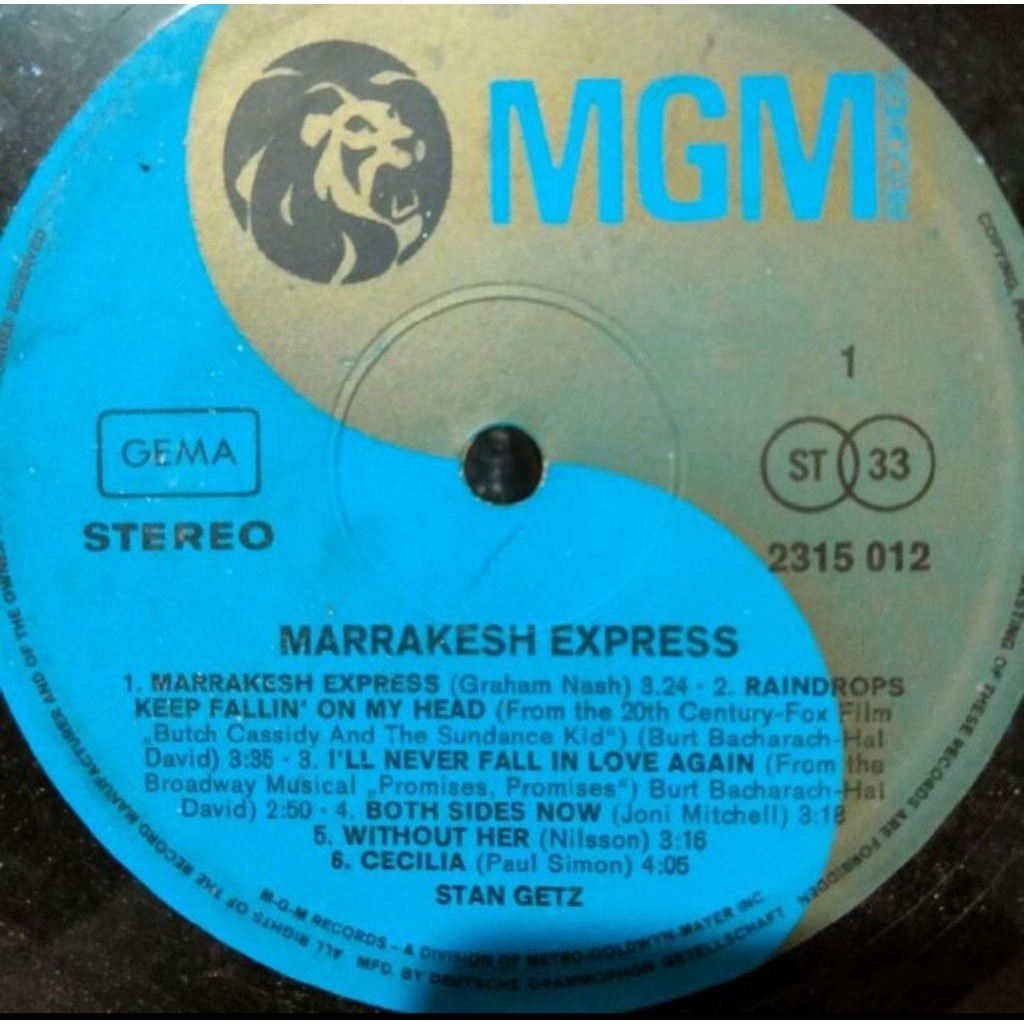 VINYL PIRINGAN HITAM 12 STAN GETZ