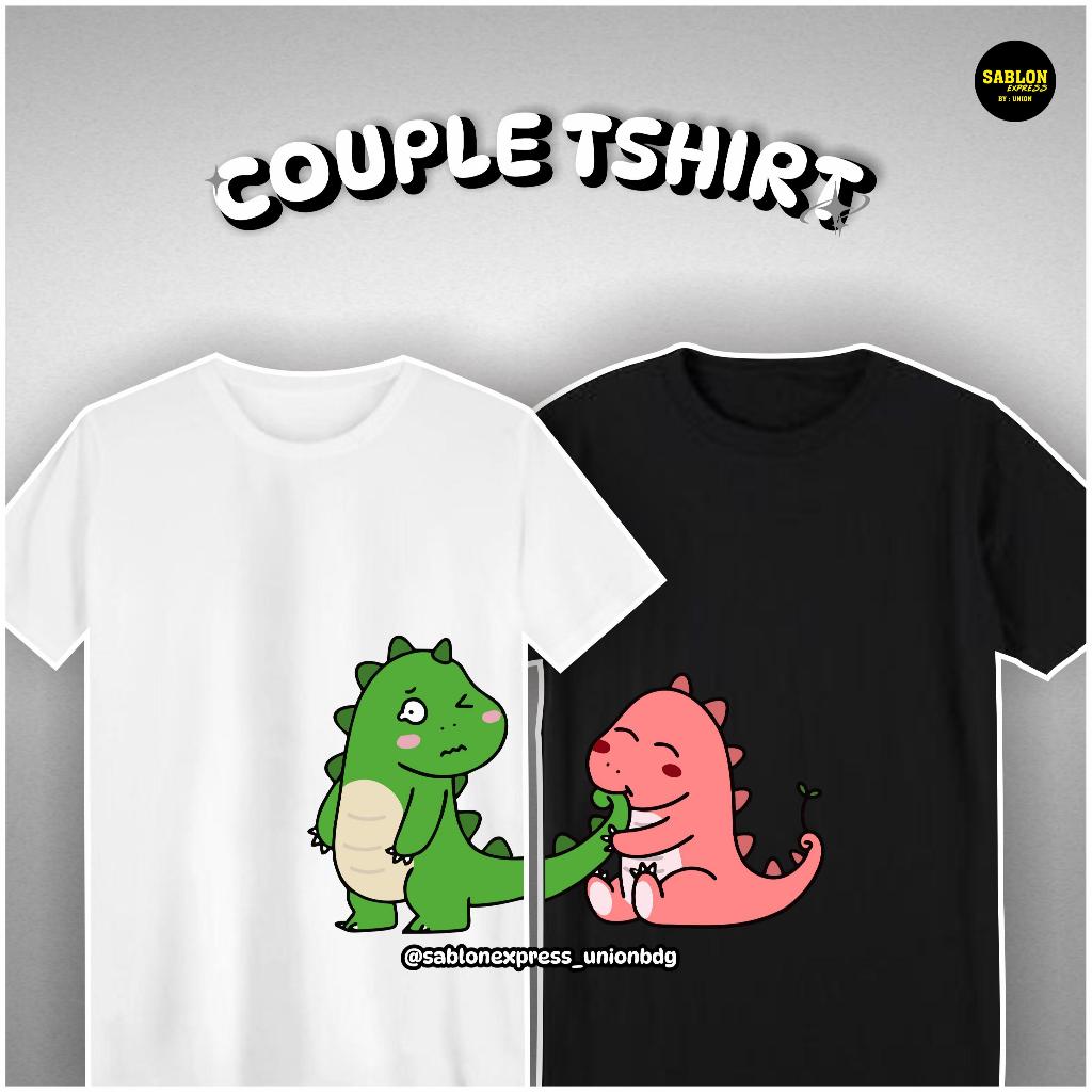 Kaos Couple Dino / Kaos Couple Cotton Combed 30s