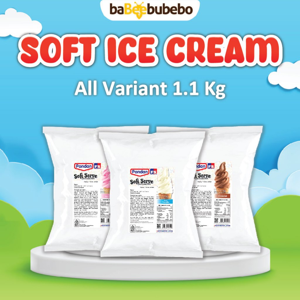 

Pondan Soft Ice Cream 1.1 Kg (Bubuk Ice Cream) Vanila | Cokelat | Strawberry
