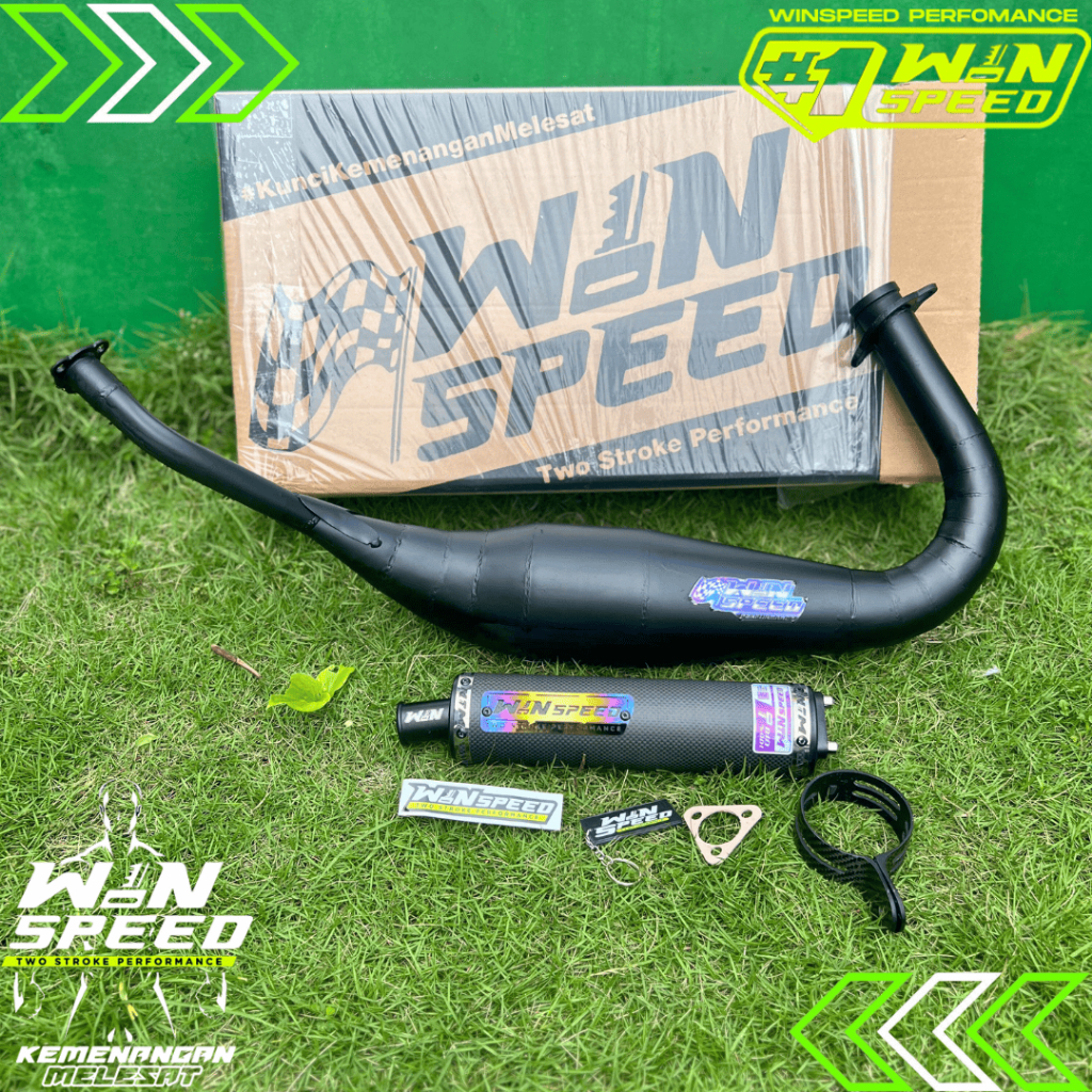 KNALPOT RX KING/RX SPESIAL KOLONG PDK REPSOL CHAMBER BLACK COUTING SILINCER CARBON ORIGINAL WINSPEED