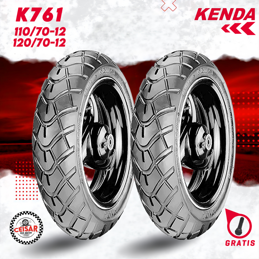 [SEPASANG MURAH] Ban Vespa Matic KENDA K761 110/70-12 + 120/70-12 Tubeless