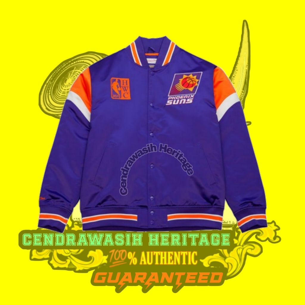 Mitchell & Ness Nba Phoenix Suns Purple Heavyweight Satin Jacket Original