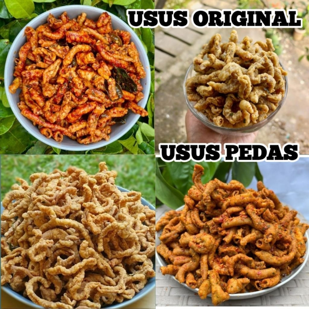 

KRIPIK USUS AYAM CRISPY KRISPI PREMIUM PEDAS ORIGINAL KEMASAN 250gr