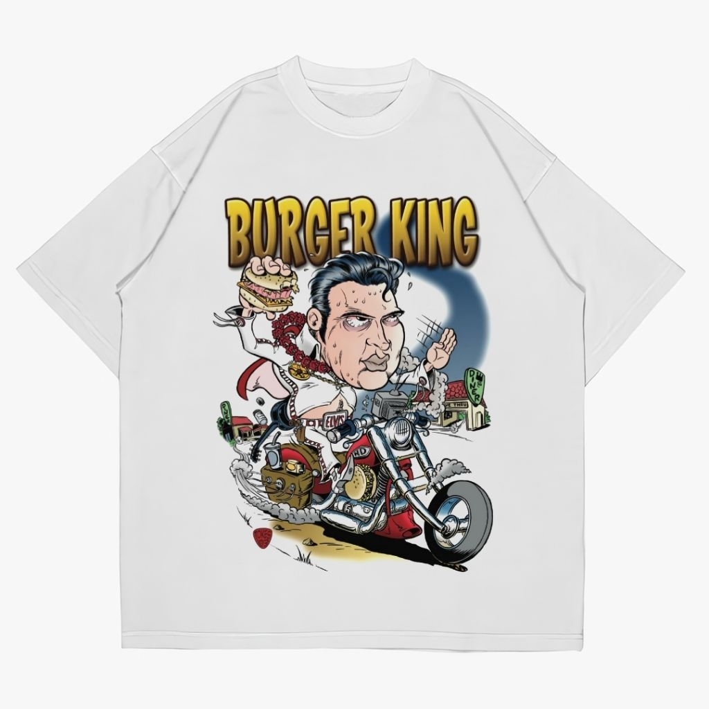 Kaos Burger king - Harley x Burger Unisex | T-shirt Motoran Style Vintage Retro | Pria Wanita