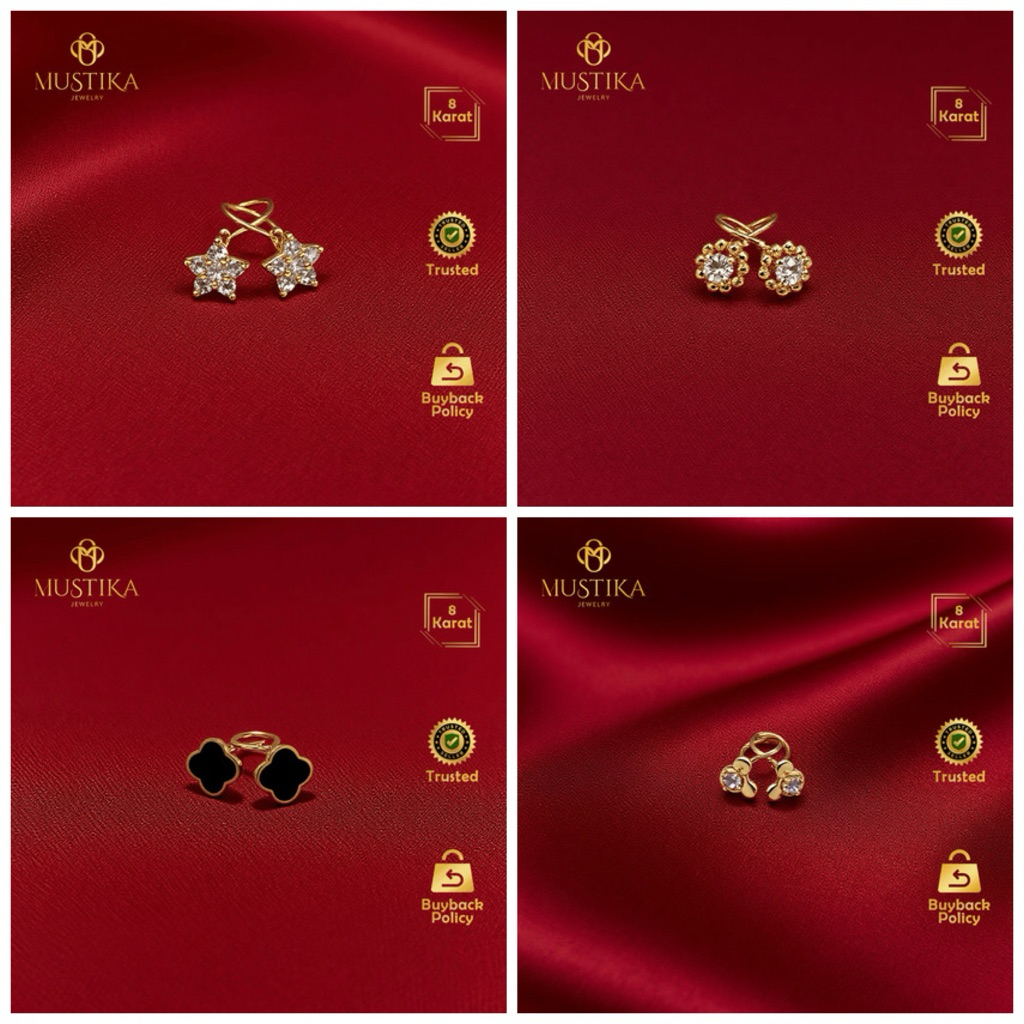Anting Emas 8K / 375 Model Toge Fashion [Mustika] Mustika Gold Jewelry