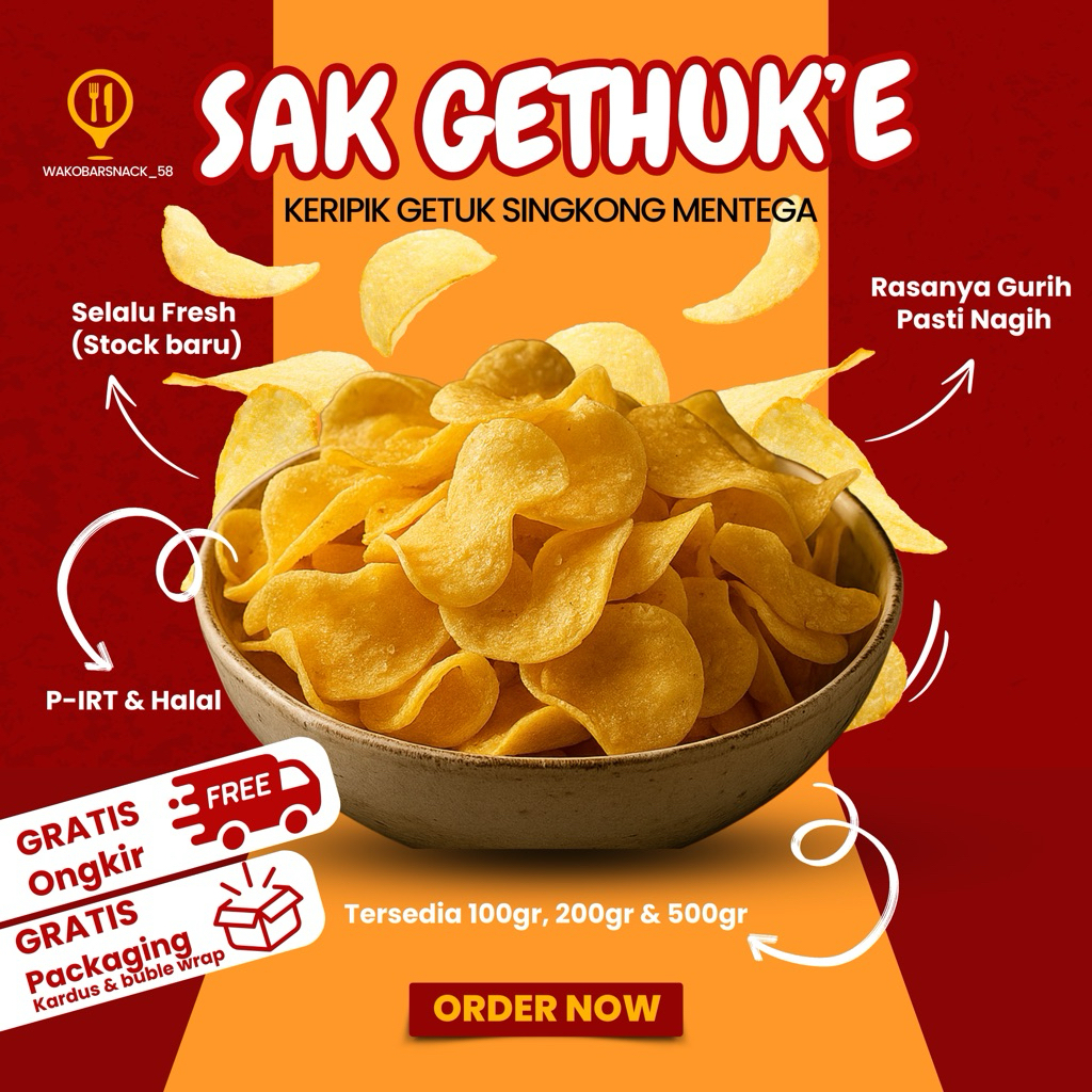 

Sak Gethuk’e Keripik Singkong Gethuk Singkong Mentega Gurih Asin (100gr/200gr/500gr)