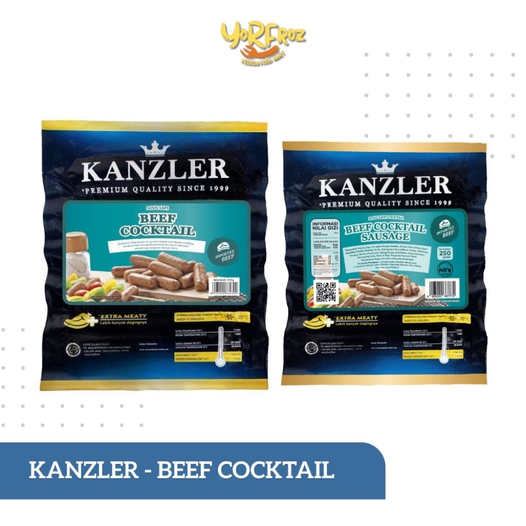 

Kanzler Beef Cocktail 250gr / 500gr – Sosis Sapi Premium Frozen Food Siap Masak - yorfrozmart