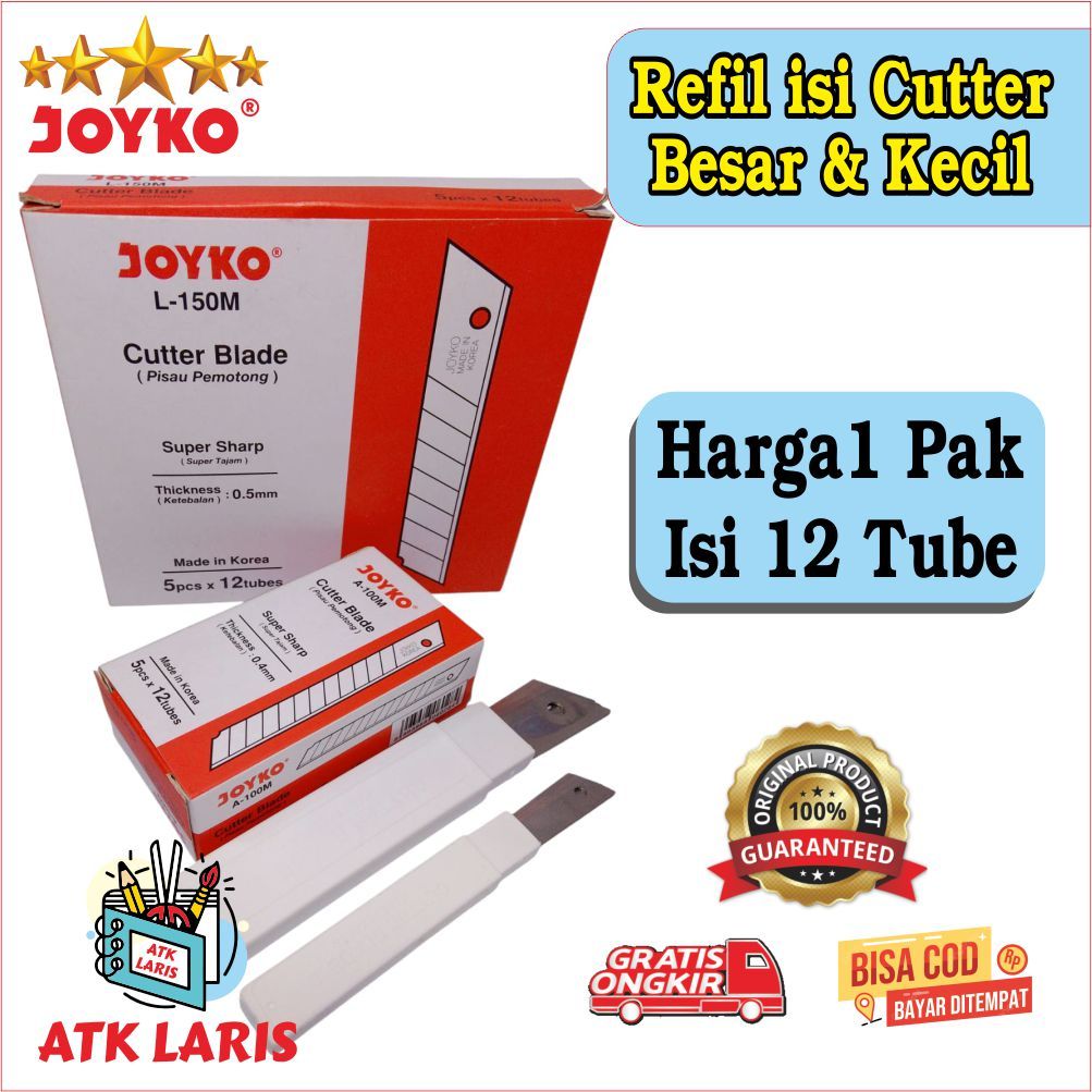 

ISI CUTTER JOYKO BESAR ISI CUTTER KECIL JOYKO, REFIL ISI CUTER JOYKO BESAR DAN KECIL 1 BOK