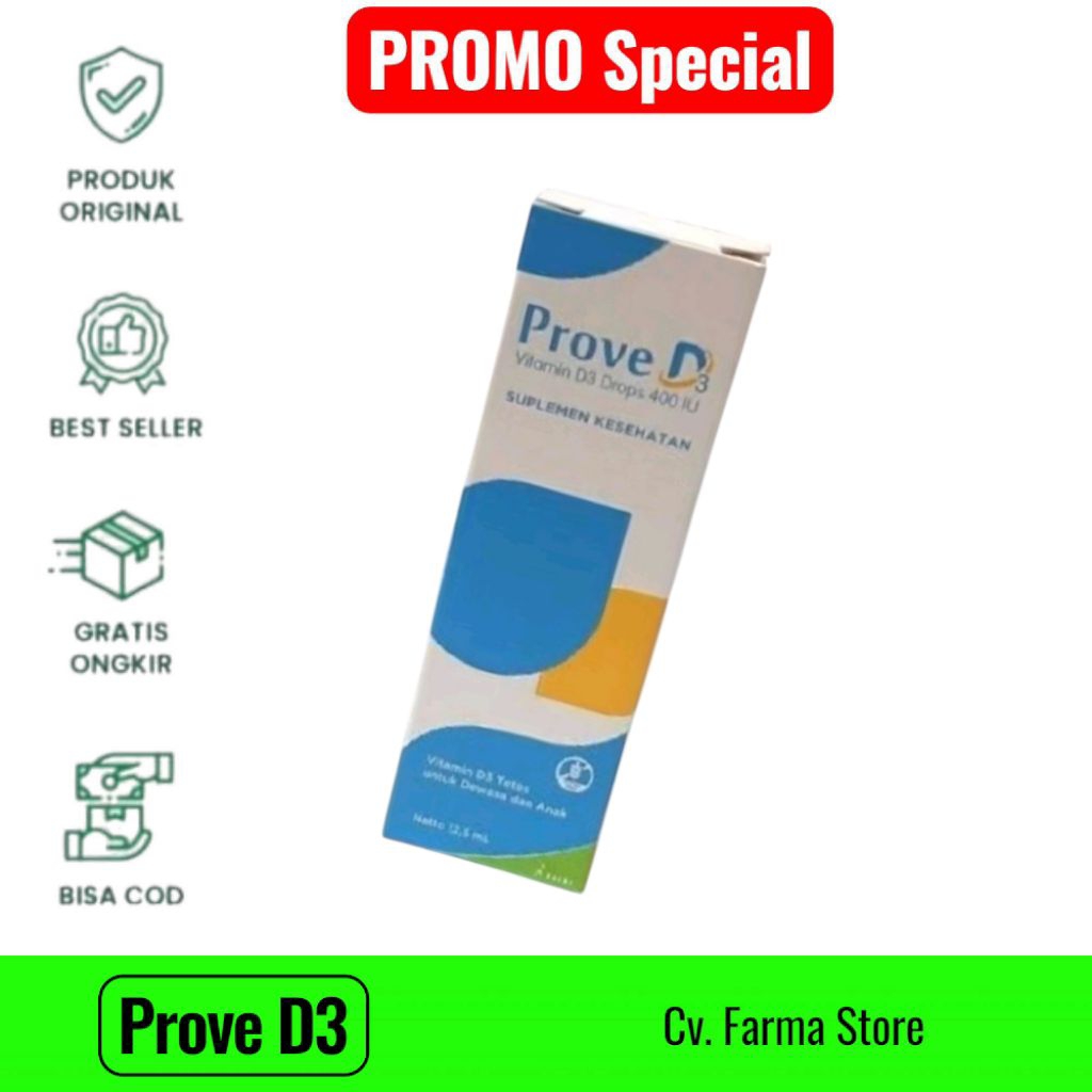 Prove d3 drop 12ml- vitamin d3 400IU untuk bayi dan anak