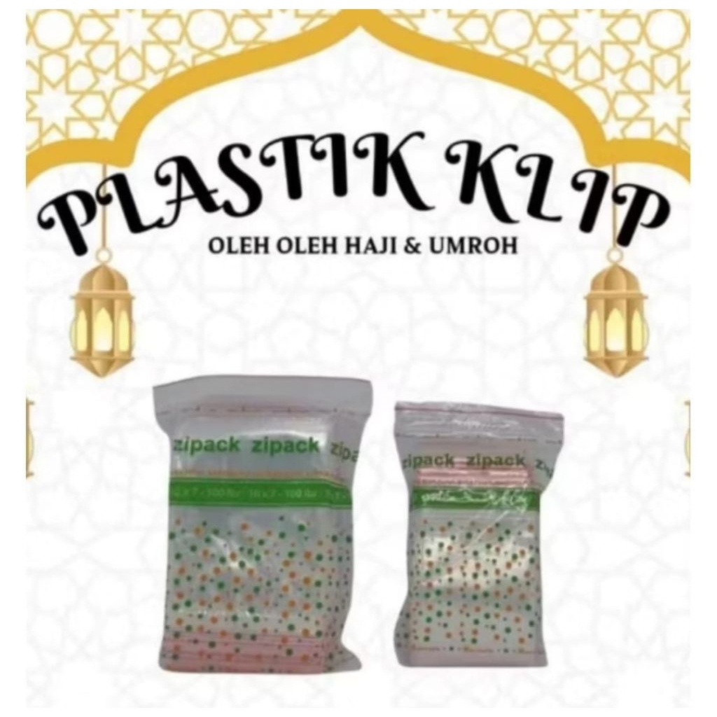 

plastik klip polos oleh oleh haji dan umroh buat kurma kacang arab kismis isi /pak 100pcs