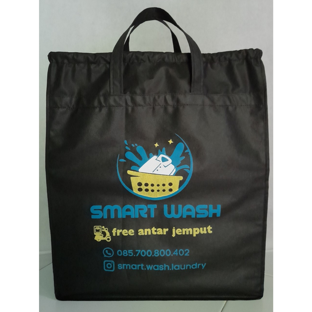 Minimal order 25pcs Tas laundry serut kapasitas 10kg GRATIS SABLON