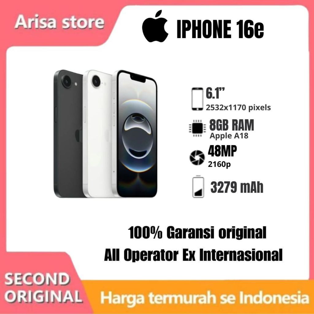 iPhone 16e Second Original iPhone 16e 128GB 256GB 512GB LIVE HandPhone