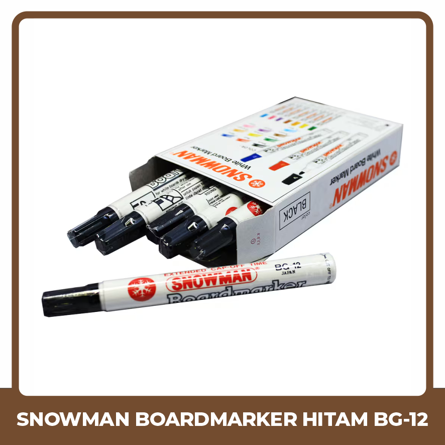 

UTB Snowman Boardmarker Hitam BG-12 Round Tip Black