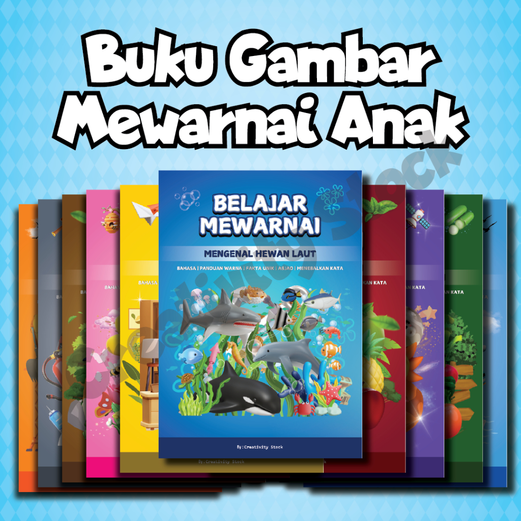 

Buku Gambar Mewarnai Anak Ukuran Kertas Kecil A5 / 10 Tema / Coloring / Cocok Untuk Aktivitas Anak Dirumah