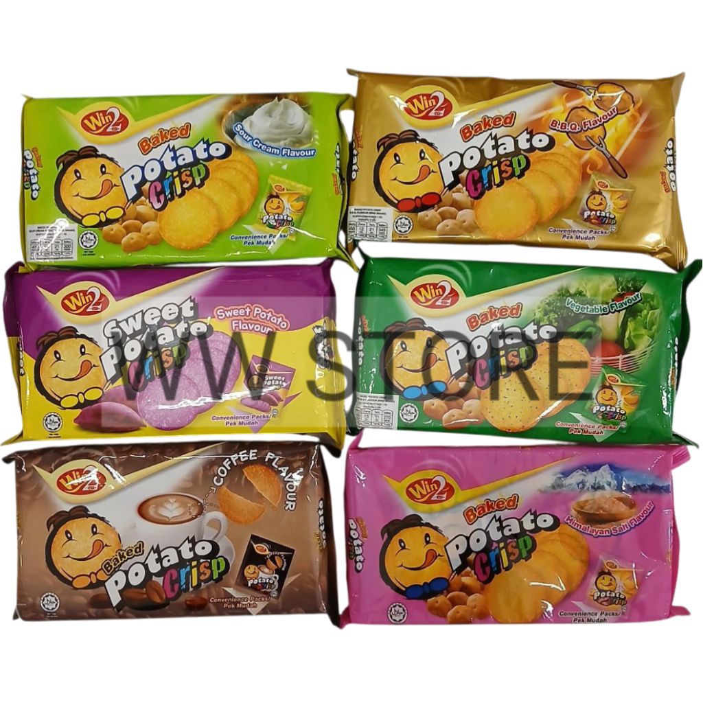 

Biskuit krekers krakers kreker kraker kentang rasa krim asam barbekiu barbekue sayuran ubi manis garam Himalaya kopi halal MUI Win2 Win Win 2 Brand Sour Cream BBQ Barbecue Barbeque Vegetable Sweet Potato Himalayan Salt Coffee Flavour Baked Crisp 120g