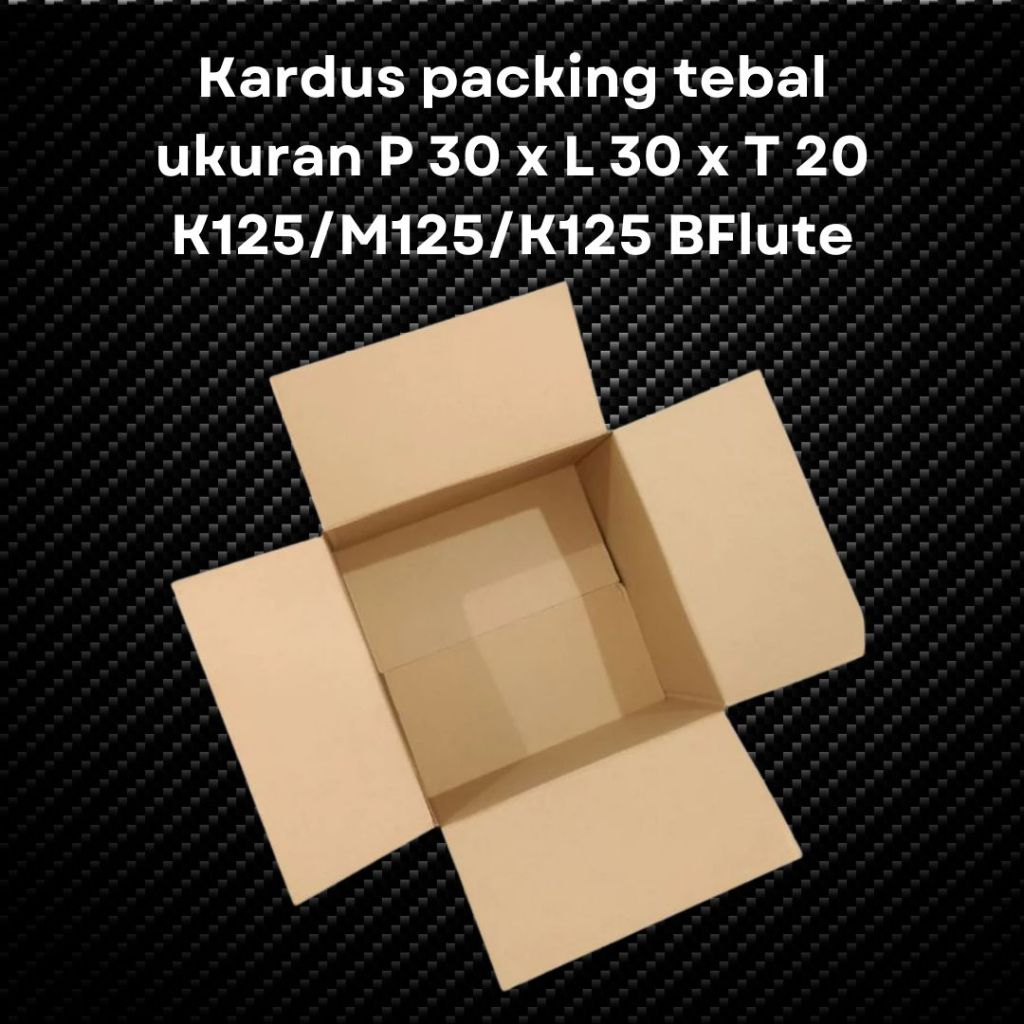 

Kardus Packing Tebal P30 cm x L30 cm x T20 cm Bahan K125/M125/K125 BFlute
