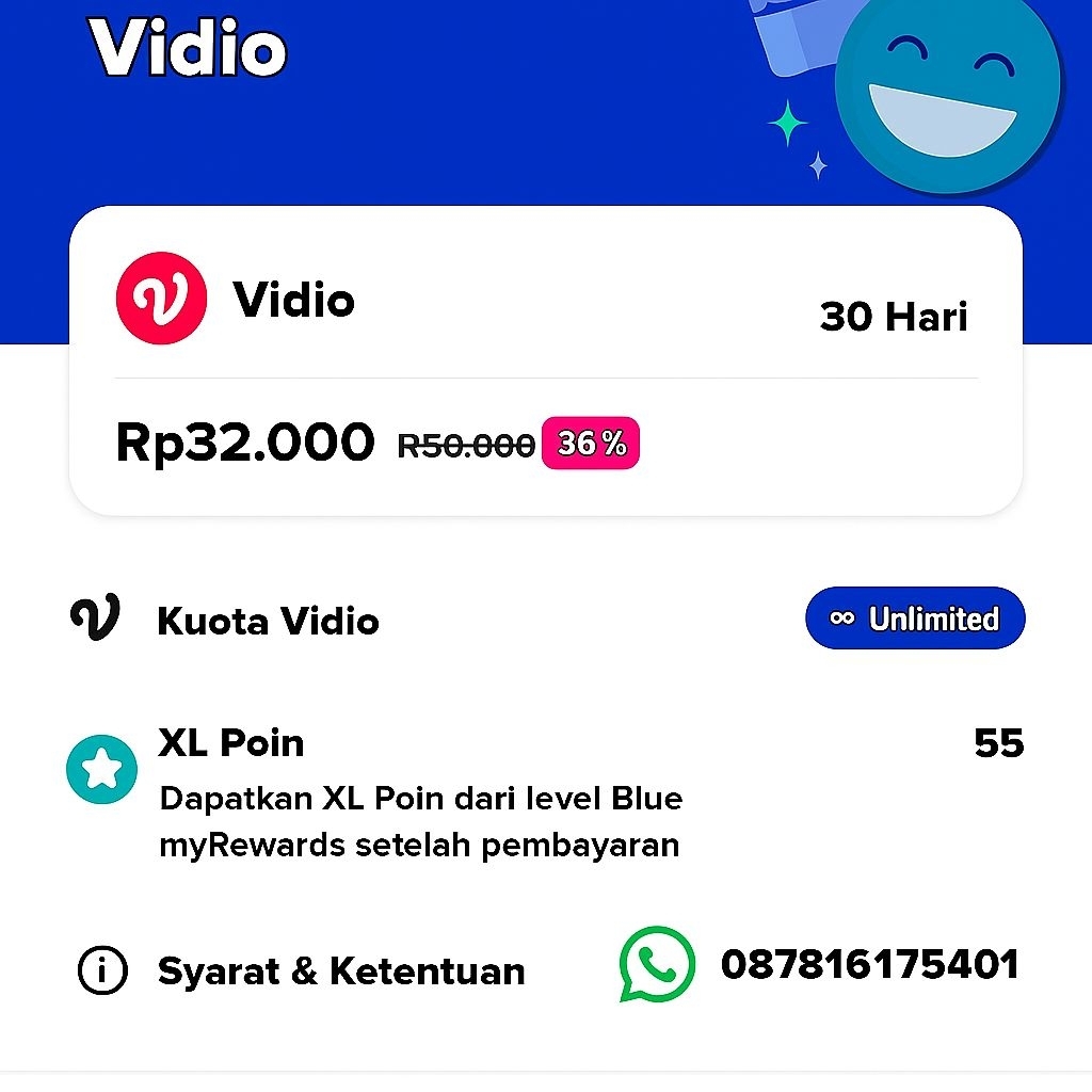 XL UNLIMITED TURBO VIDIO 30 HARI COCOK UNTUK INJECT VPN-+200GB NO DC"