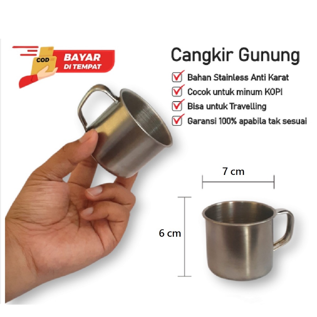 Cangkir stainless kecil cangkir camping  hiking travelling - cangkir kopi outdoor - cangkir  Gunung