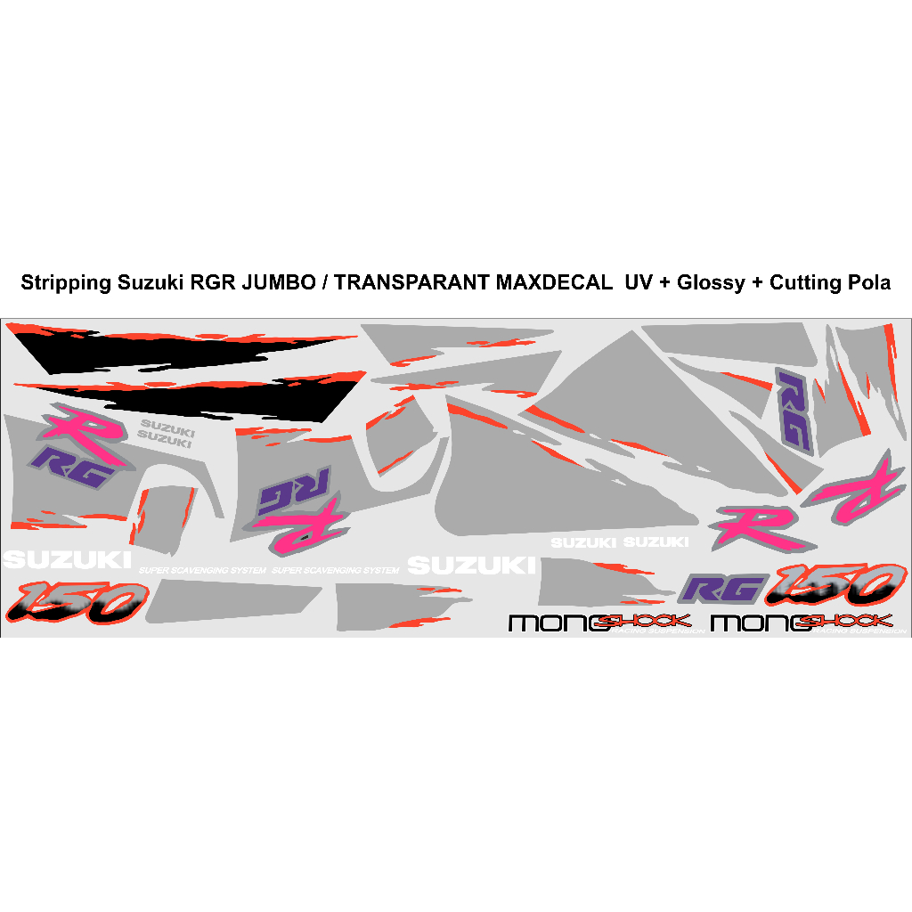 Sticker Stripping Transparan UV Suzuki RGR Jumbo Suzuki rgr UV Printing Transparant