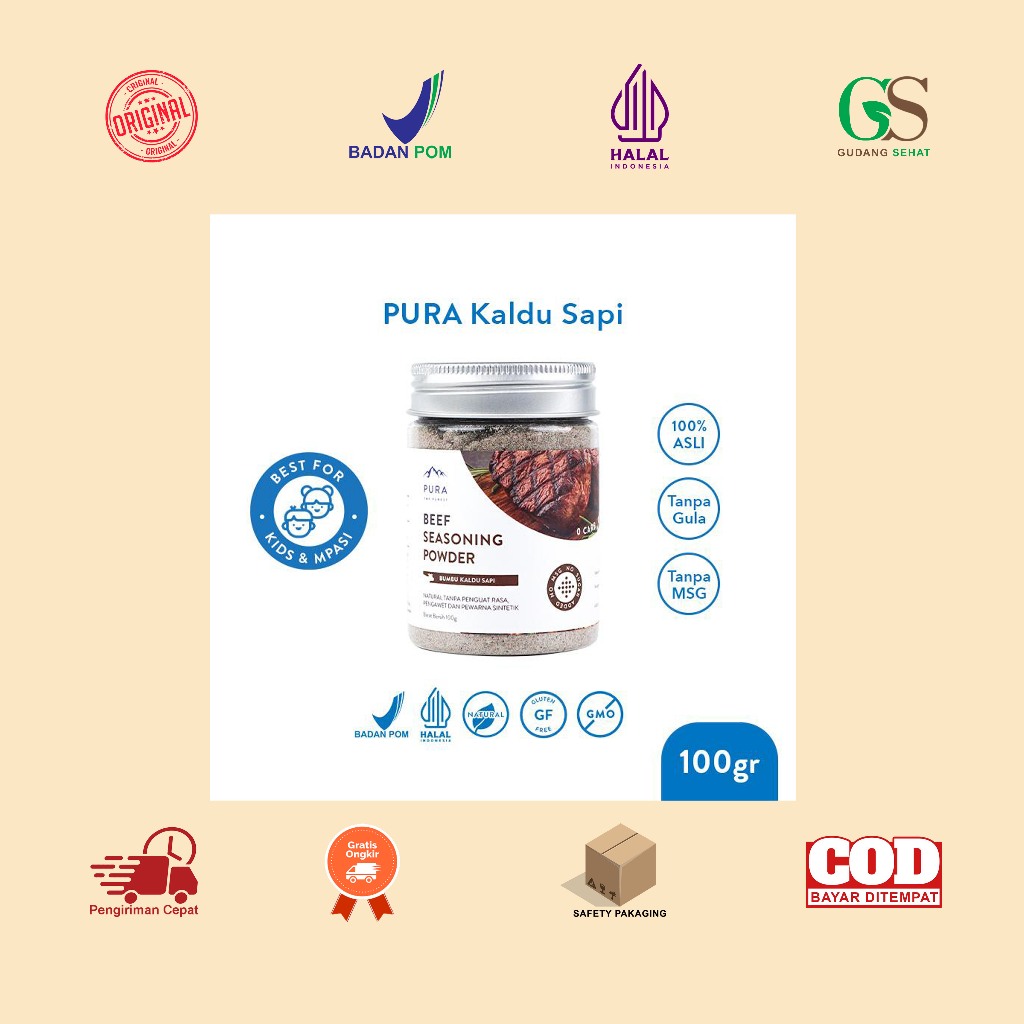 

Manado Pura Kaldu Asli | Bumbu Kaldu Sapi 100 Gram - Beef Seasoning Powder - Mpasi - BB Boster - No Msg - No Gula