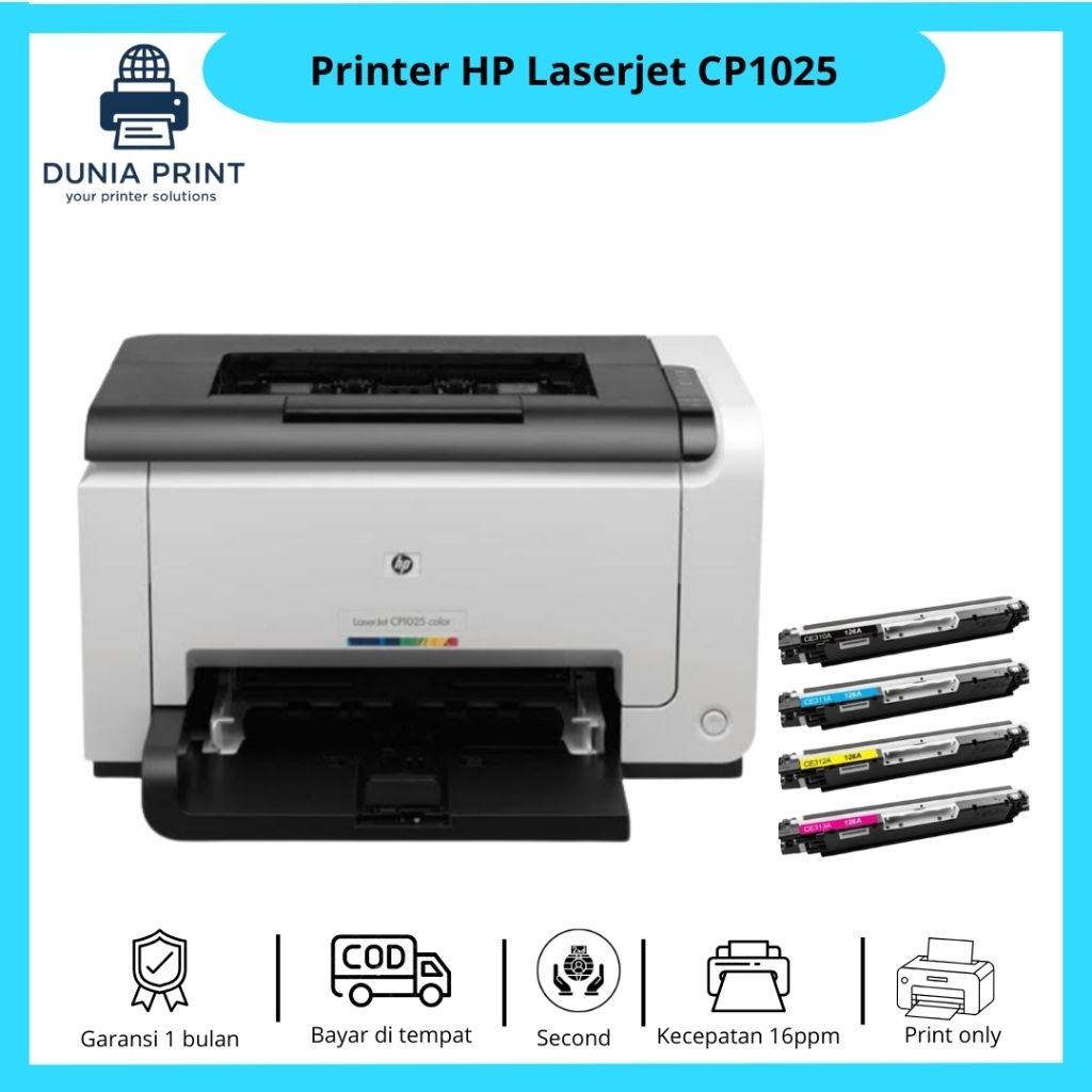 Printer HP Color Laserjet CP1025 Bekas Printer laserjet bekas