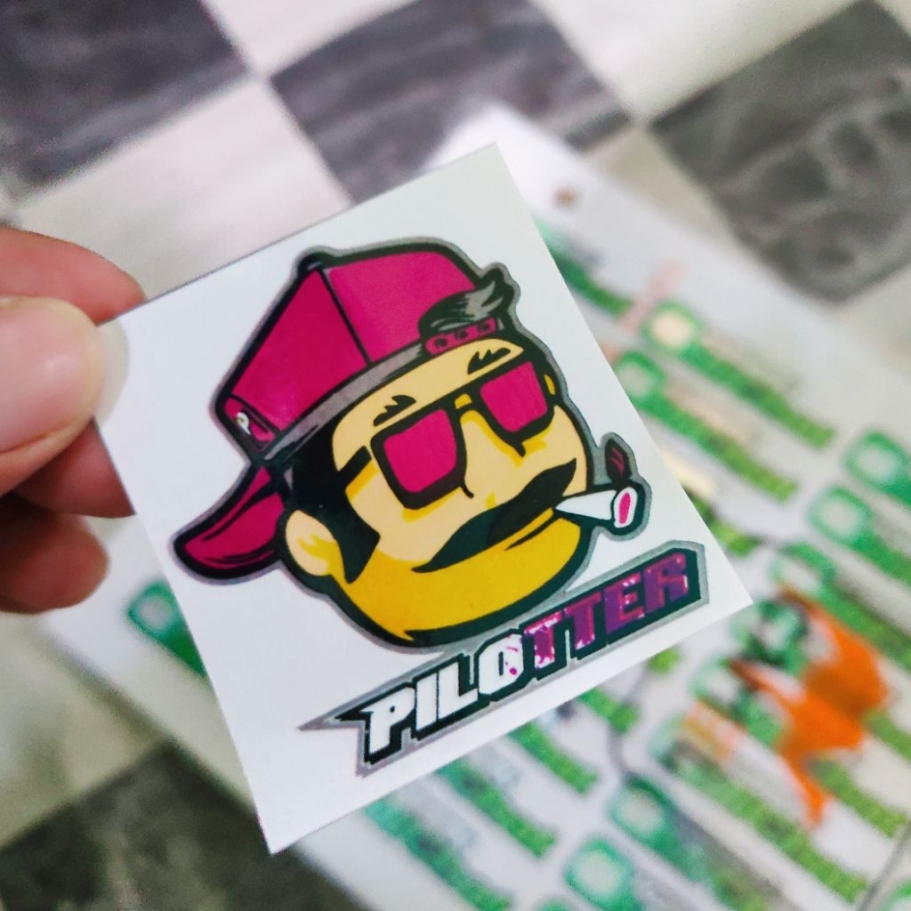 stiker pilloter kotak glos