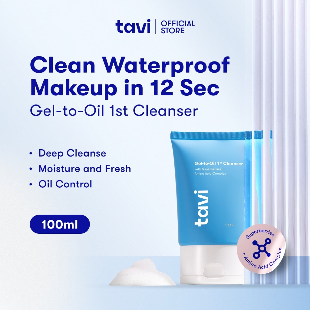 TAVI Gel to Oil Cleanser 1st Cleanser 100 ml - Make up Remover | Menghapus Make up Waterproof & Meng