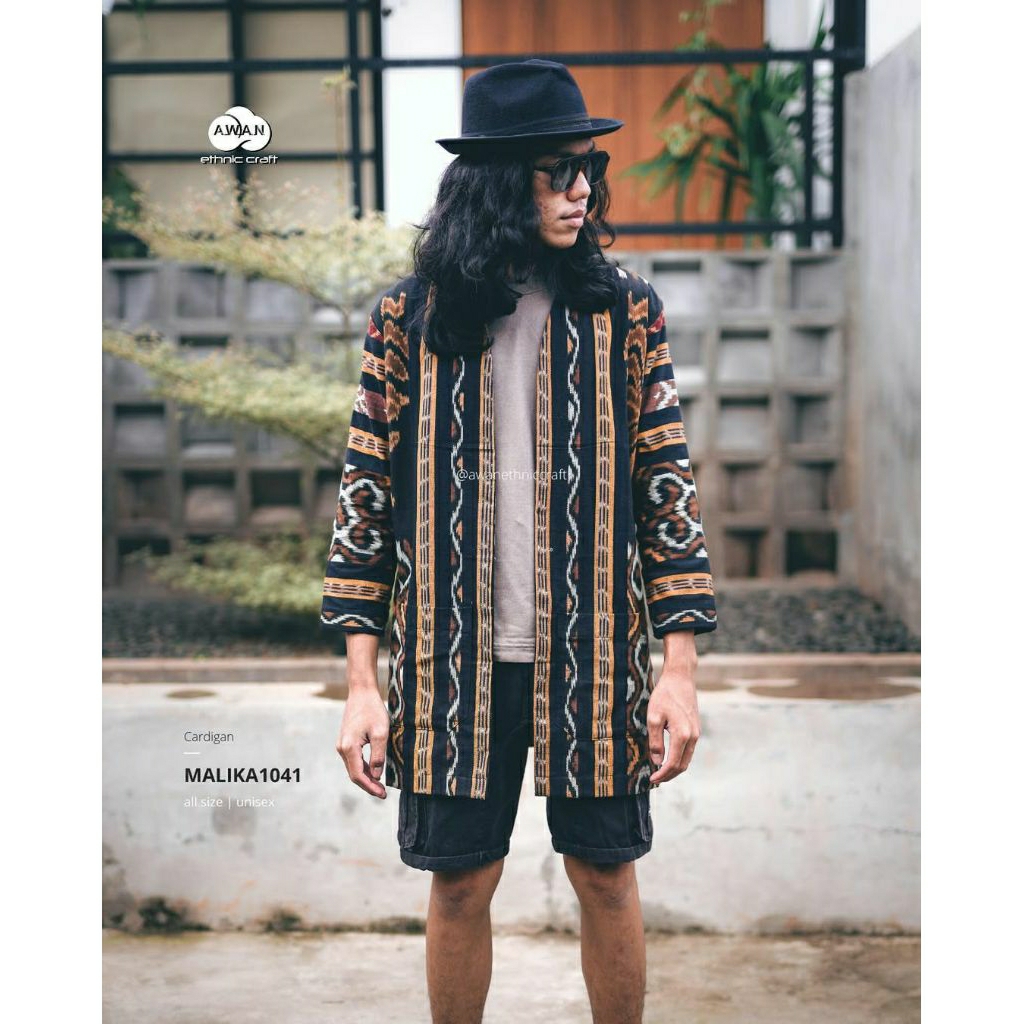 OUTER PRIA TENUN ROTE COKLAT ETNIK READY STOCK