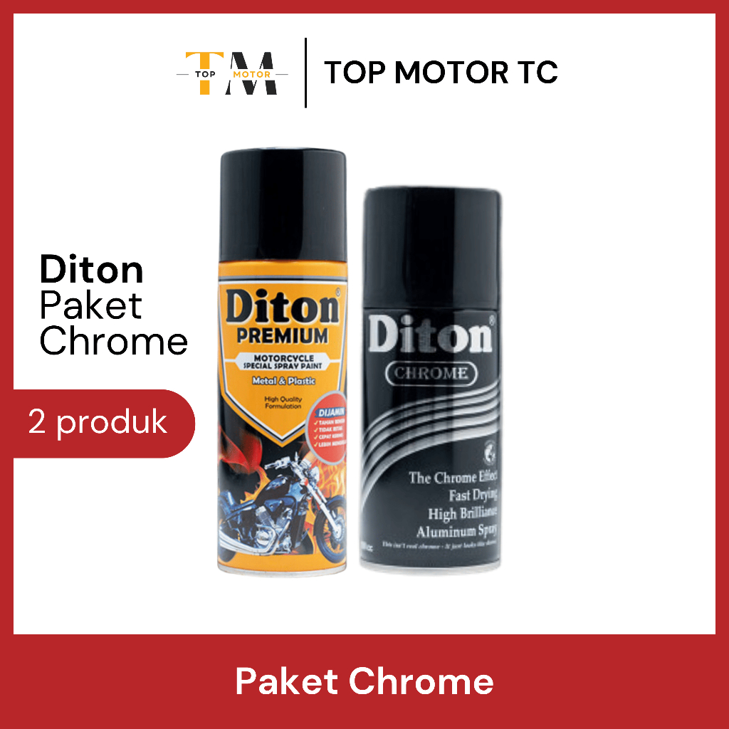 [PAKET] Cat Semprot Diton Chrome Krom (Hitam + Chrome)